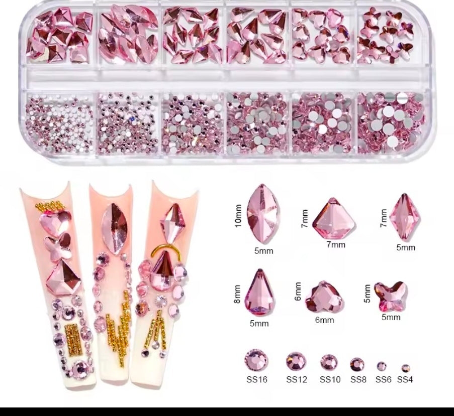Crystals Nails Light Pink Mix