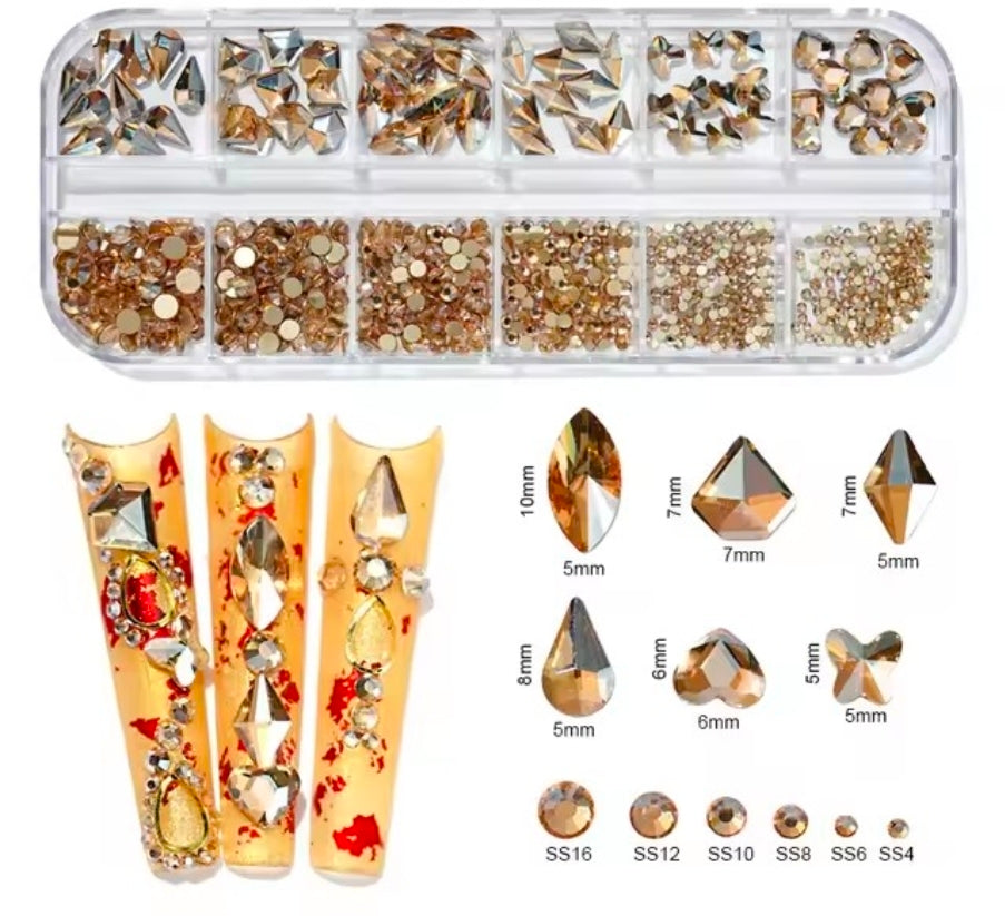 Nail crystals Golden mix