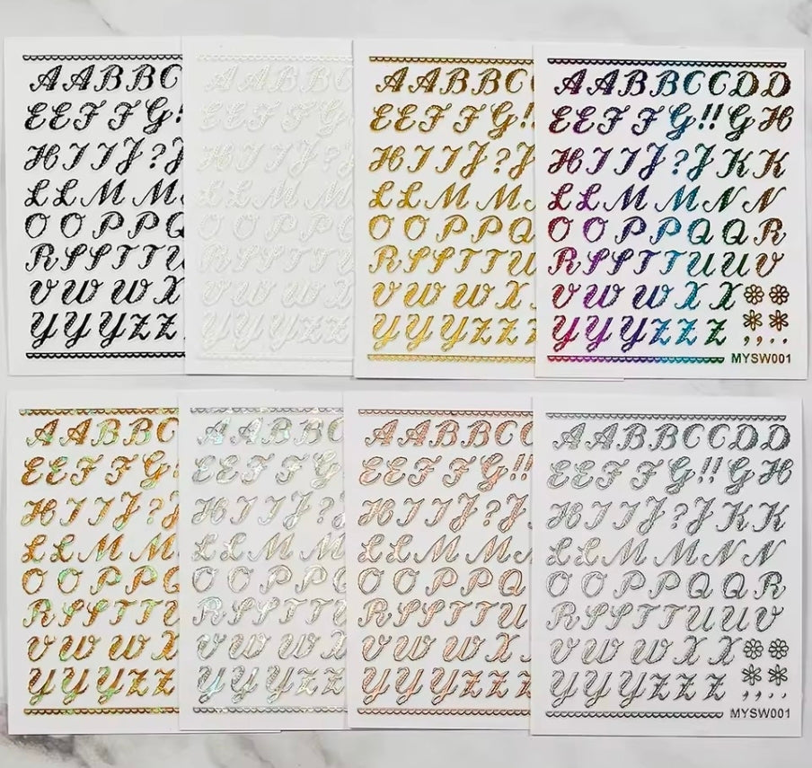 Nail letters sticker 8 colors