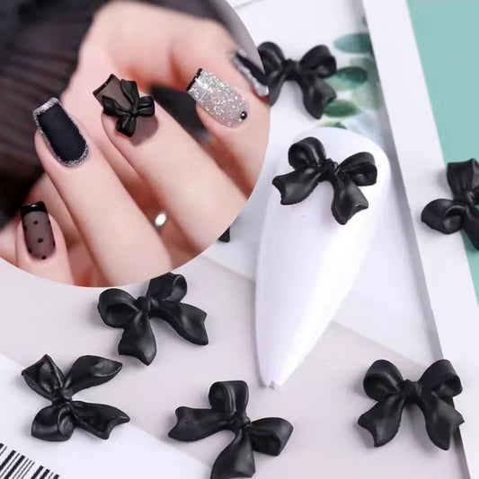 4 Black bows 3D CHARMS