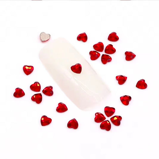 4 pcs.Read heart swarovski